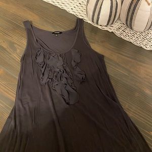 Express. Dark Grey Ruffle Front Detail Tank. Size Small.